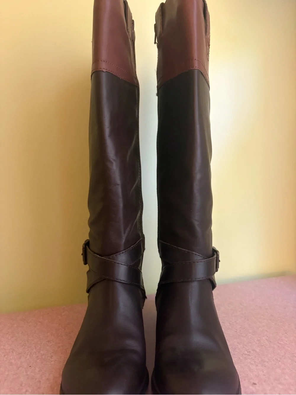 Marc Fisher Two-Tone Brown Over-the-Knee Riding Boots